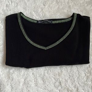 Brandy Melville black and green tight tee